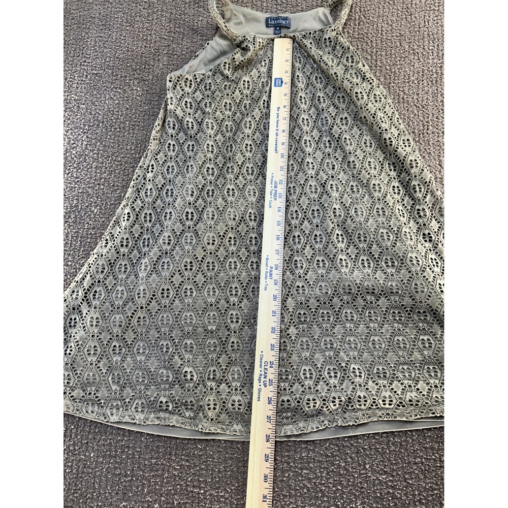 Luxology Green Geometric Crochet Lace Halter Neck Shift Dress Womens 10 - Picture 9 of 9